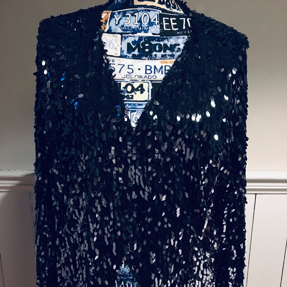 Holiday Women's Black Evening Jacket Sequence INC